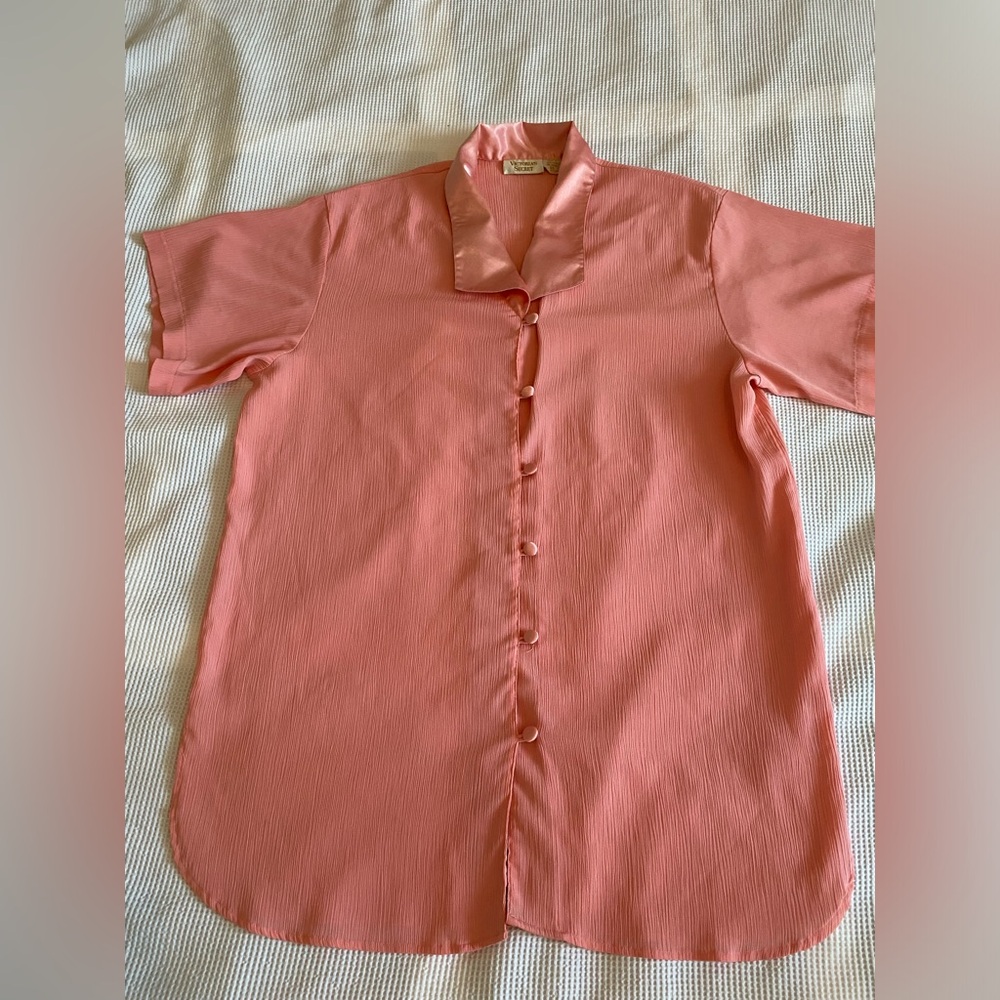 Victoria's Secret Coral Button-Up Pajama Top